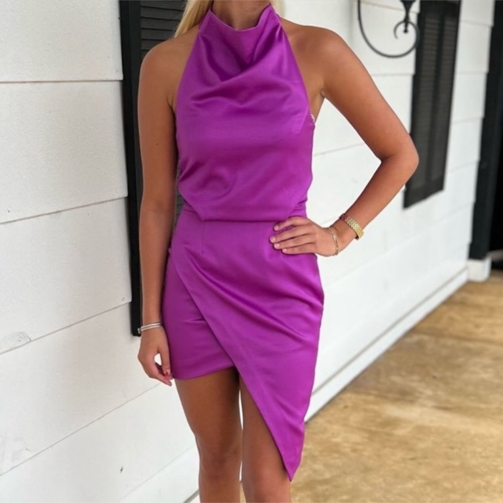 Elliatt Vibrant Purple Asymmetrical Dress